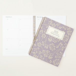 Agenda Padrão Floral Moderno na moda Lilac Personalizado
