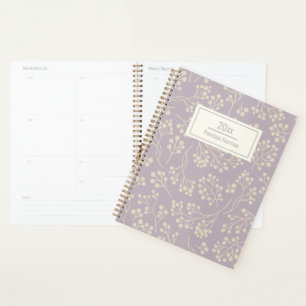 Agenda Padrão Floral Moderno na moda Lilac Personalizado