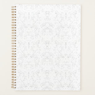 Agenda Padrão Floral Monocromático – Arte Elegante e Sem
