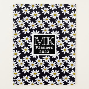 Agenda Padrão Floral Monograma Daisy