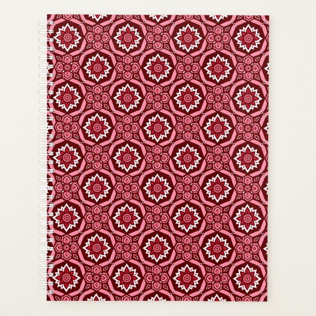 Agenda Padrão Floral na moda Boho Chic (Frente)