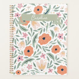 Agenda Padrão Floral Pastel Primavera
