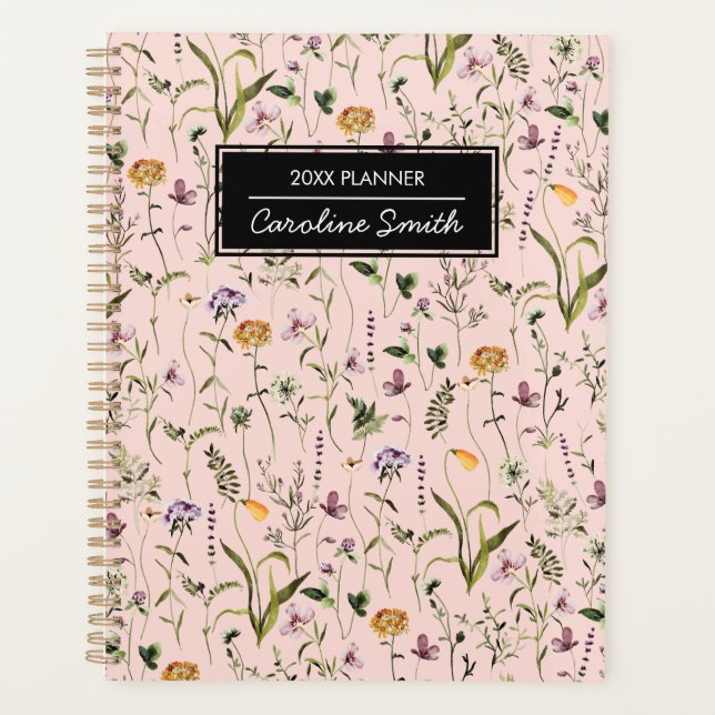 Agenda Padrão Floral Personalizado do Jardim de Flores Se (Frente)