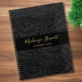 Agenda Padrão Floral Preto 2026