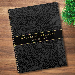 Agenda Padrão Floral Preto Elegante 2026