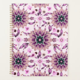 Agenda Padrão Floral Roxo