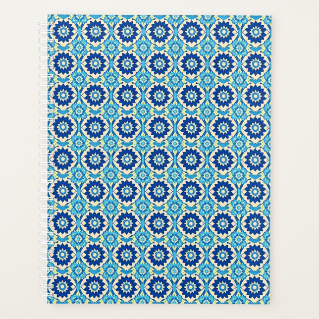 Agenda Padrão Floral Vibrant Boho Chic (Frente)