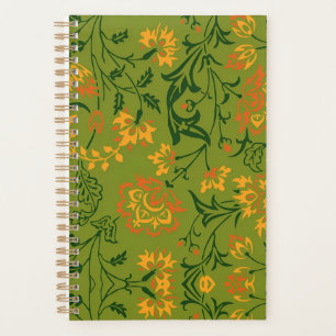 Agenda Padrão Floral Vibrante: Flores Amarelas e Laranjas
