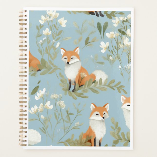 Agenda Padrão Florestal de Raposa Bebê Cute Planner (Frente)