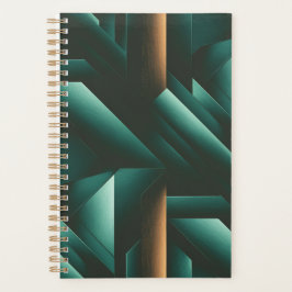 Agenda Padrão Geométrico Escuro Elegance