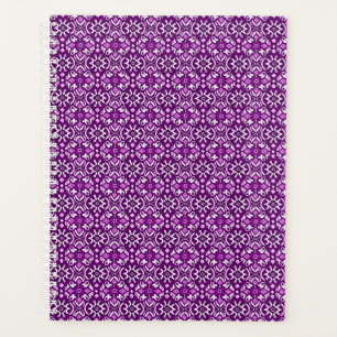 Agenda Padrão Geométrico Floral do Vintage Purple