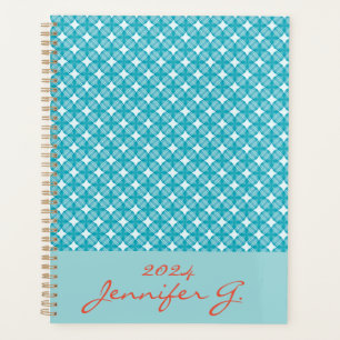 Agenda Padrão Gingham de Grade e Estrelas 2
