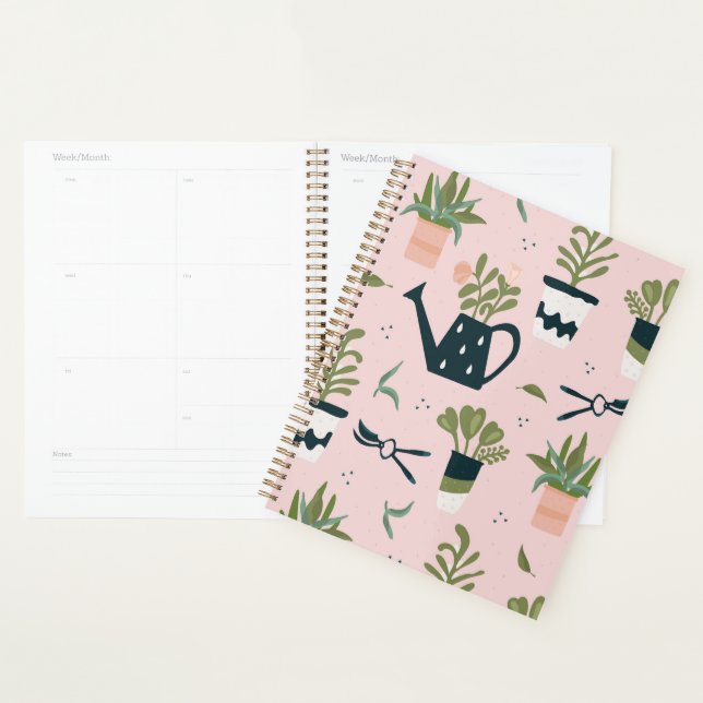 Agenda Padrão Impresso de Jardinagem Rosa Whimsical (Exibição)