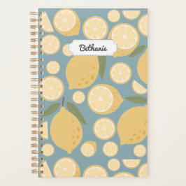 Agenda Padrão Invisível de Limão Amarelo Personalizável