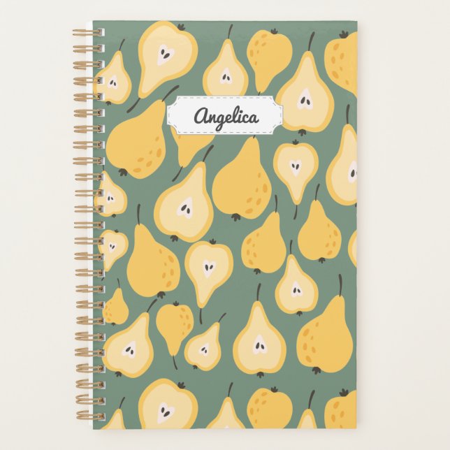 Agenda Padrão Invisível de Pear Amarelo Personalizável (Frente)