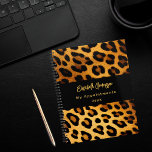 Agenda Padrão-leopardo preto 2025<br><div class="desc">Padrão elegante,  legal,  marrom glamouroso e leopardo preto. Personalize e adicione seu nome e um título. O nome é escrito com um moderno estilo escrito à mão.</div>