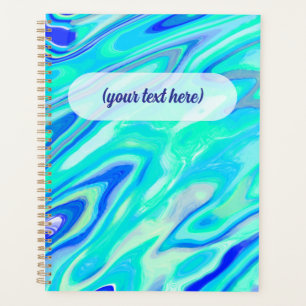 Agenda Padrão Líquido de Abstrato de Textura Azul Aqua