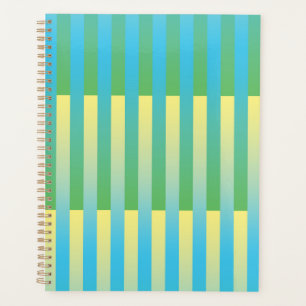 Agenda Padrão Listrado Azul Amarelo Verde