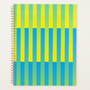 Agenda Padrão Listrado Azul Amarelo Verde