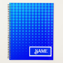 Agenda Padrão listrado pontilhado azul