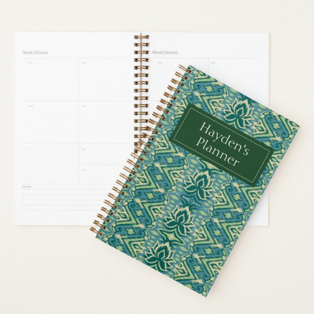 Agenda Padrão Lotus Ikat - O Lotus Branco (Exibição)