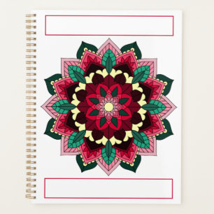 Agenda Padrão Mandala 02 em rosa profundo