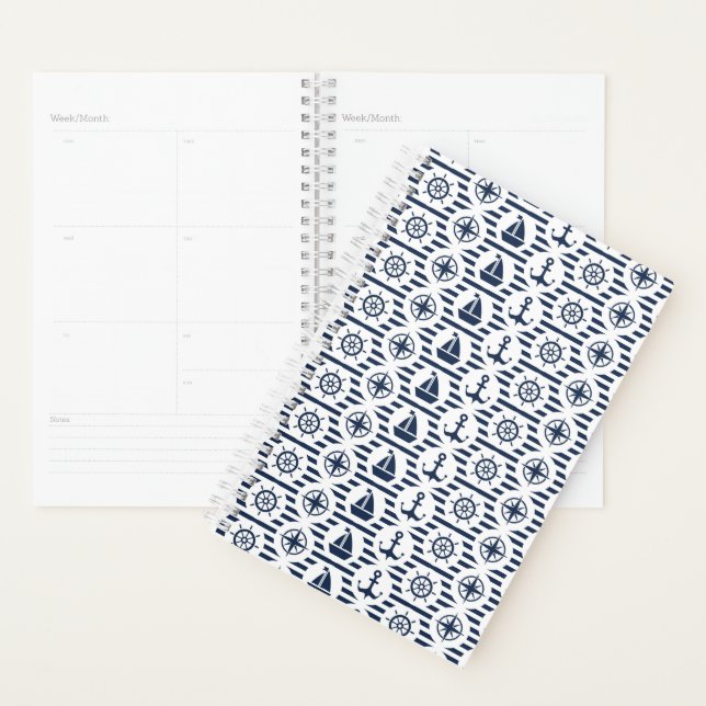 Agenda Padrão Marítimo em Azul (Exibição)