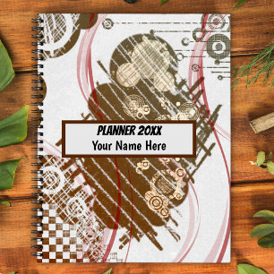 Agenda Padrão marrom grunge personalizado