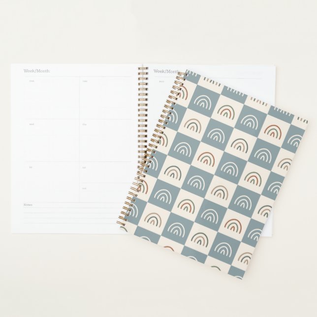 Agenda Padrão Mínimo Xadrez Boho Arco-íris (Exibição)