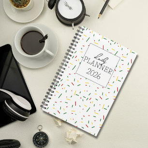 Agenda Padrão Moderno Colorido Divertido Diário de Volta
