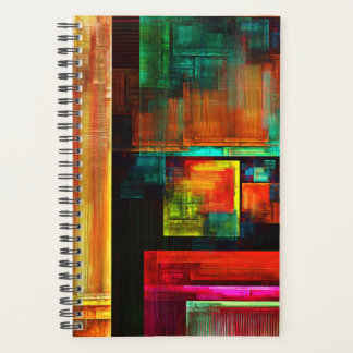 Agenda Padrão Moderno de Abstrato de Arte Quadrados Color