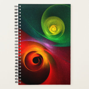 Agenda Padrão Moderno de Abstrato de Arte Yin Yang Verde 