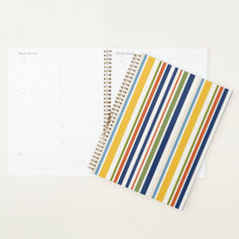 Agenda Padrão Moderno de Listras Verticais Coloridas