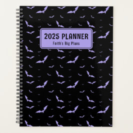 Agenda Padrão Personalizado de Bat Preto e Roxo Gótico