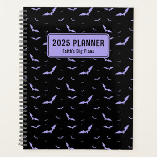 Agenda Padrão Personalizado de Bat Preto e Roxo Gótico