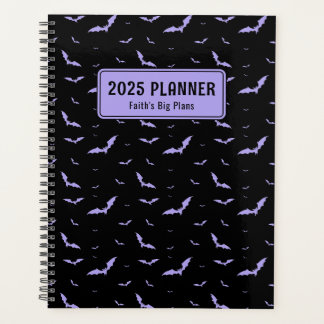 Agenda Padrão Personalizado de Bat Preto e Roxo Gótico