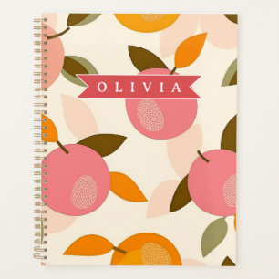 Agenda Padrão Personalizado de Pêssego Fofo Verão Retro
