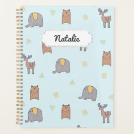 Agenda Padrão Personalizável de Animais Escandinavos Cuto