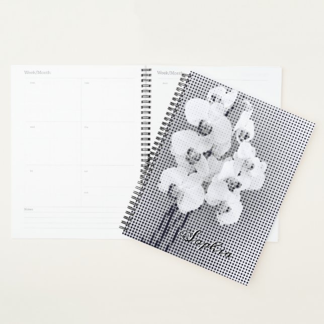 Agenda Padrão Personalizável do Bolinhas Orchid Graphic (Exibição)
