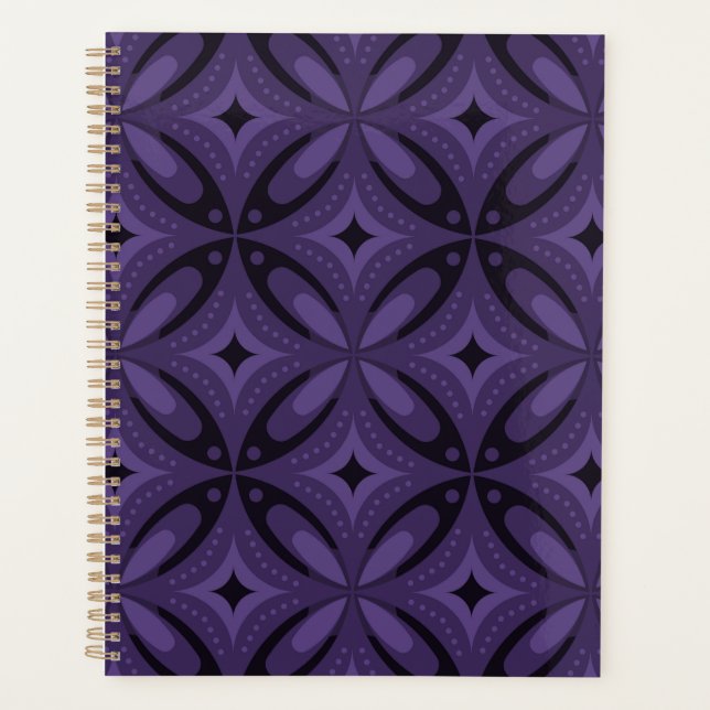 Agenda Padrão Retro Cor-de-rosa Escuro (Frente)