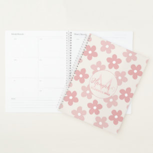 Agenda Padrão Retroativo das Flores de Margarida Rosa