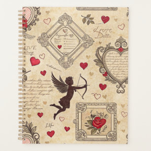 Agenda Padrão Romântico de Cupido Vintage (7)