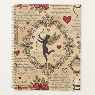 Agenda Padrão Romântico de Vintage Cupid (9)