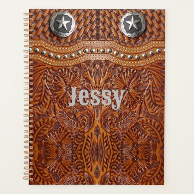 Agenda Padrão Rustic Texas Star Cowboy Ocidental (Frente)