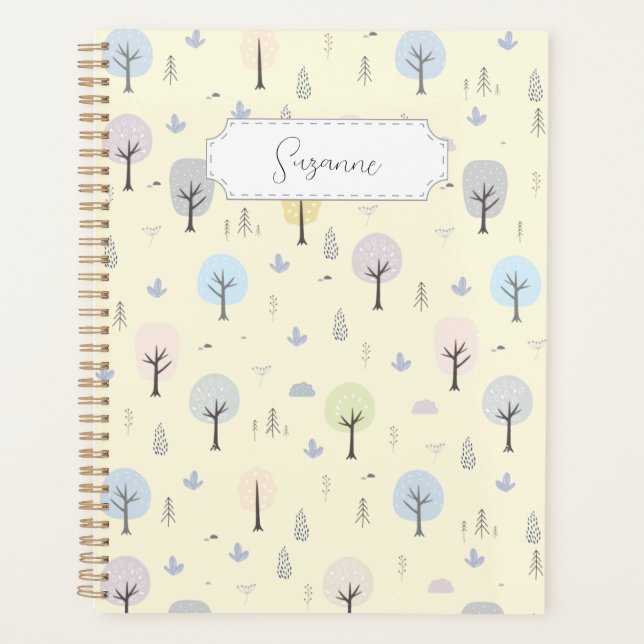 Agenda Padrão Scandinávia Personalizável de Floresta Invi (Frente)