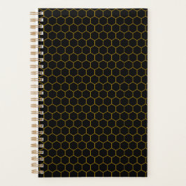 Agenda Padrão simples e elegante de colmeia preto