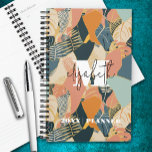 Agenda Padrão tropical monograma<br><div class="desc">O seu monograma e nome próprio em letra chic num impressão tropical abstrato em chalé,  coral,  rosa,  bronzeado e ouro está impresso neste planejador personalizado. Ideal para você mesmo ou um presente excelente para qualquer ocasião.</div>
