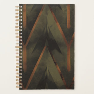 Agenda Padrão Verde E Laranja De Elegância Escura