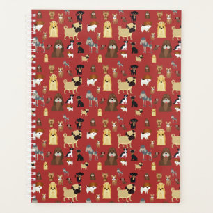 Agenda padrão vermelho para cães de fundo.