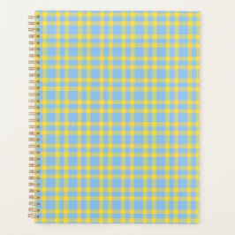 Agenda Padrão Xadrez Azul Amarelo